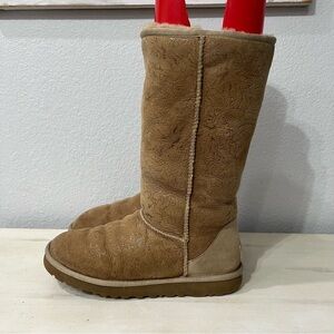 UGG Tan Winter & Rain Boots with Suede Material and Tall Design